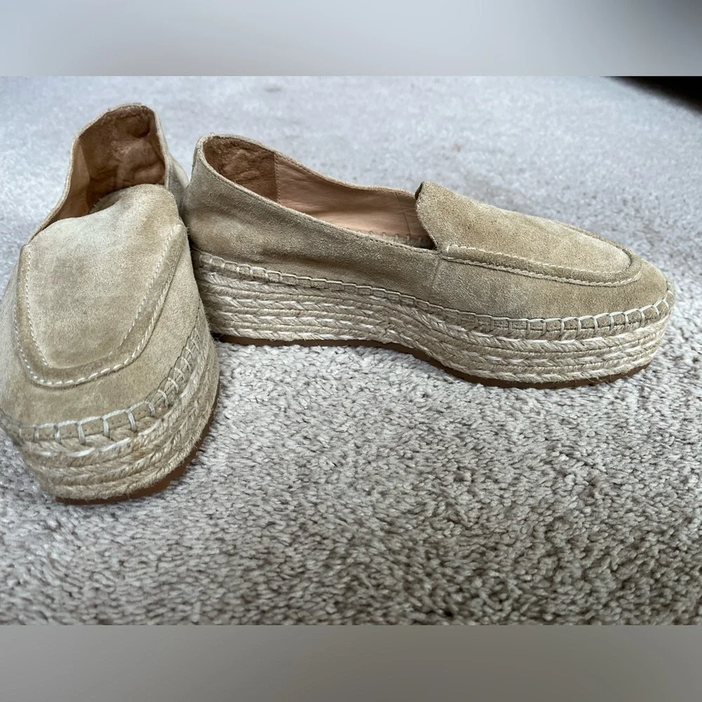 Joie Diana Women's Suede Tan Espadrille Loafers Size 36 1/2 (US Size 6 approx)